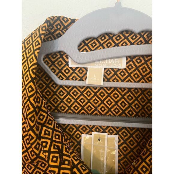 Michael Kors Women's Geometric Button Down Tie Dress NEW - Picture 3 of 5